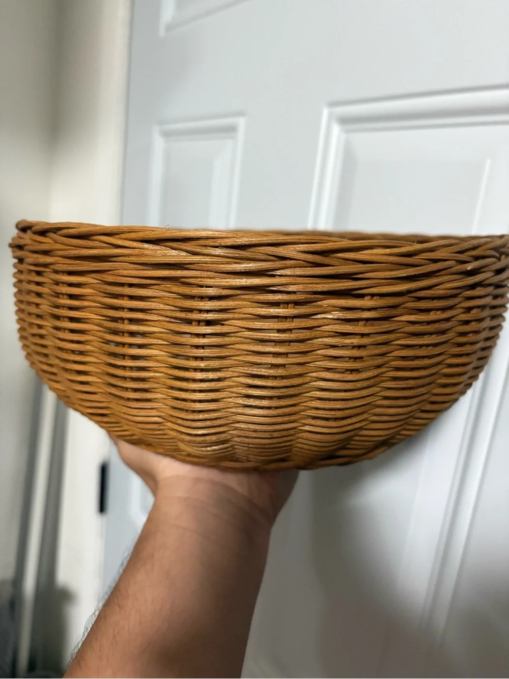 Set of 4 Woven wicker chargers & centerpiece wicker bowl from Threshold
